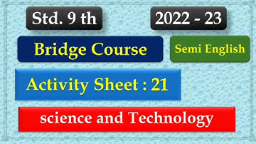 9th Class Science Bridge Course Activity 21 Semi English | Setu abhyaskram 9th class science day 21