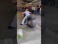 Girl burnout on her drag bike