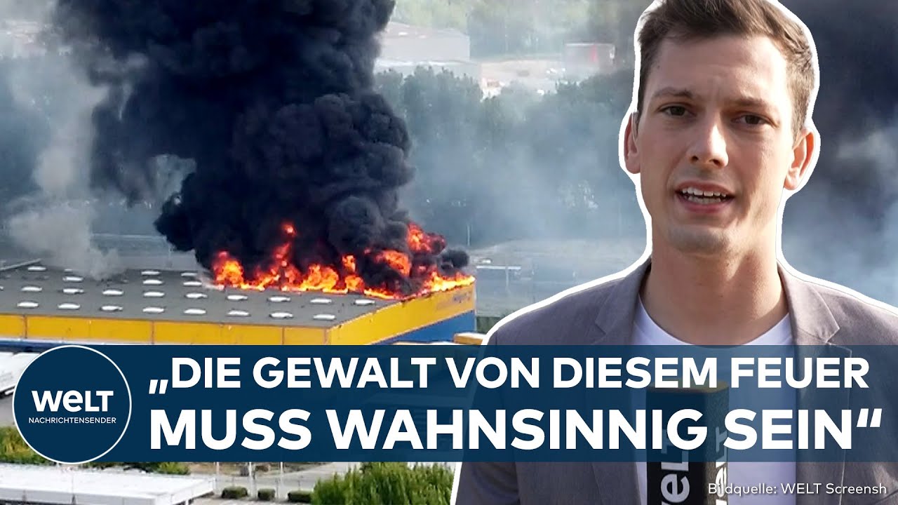 EXPLOSIONEN IN HAMBURG: Lagerhalle im Hafen gerät in Brand! Trümmerteile fliegen auf die Autobahn