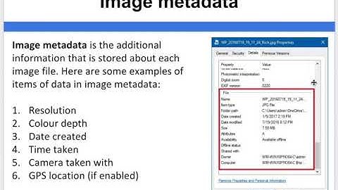 Data Representation   Images   Metadata