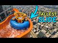 Riding the World's TALLEST Water Slide From a Skyscraper! (360° VR POV) Gegagedigadagedago!