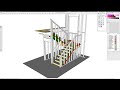 SketchUp Pro 2023: CRASH (U-turn Stairs)