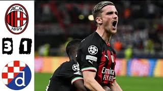 Ac Milan - Dinamo Zagreb 3-1 Highlights Uefa Champions League - 20222023