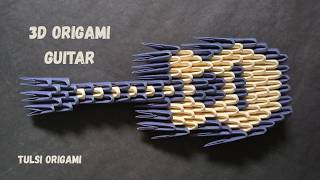 How to Make a 3D Origami Guitar 🎸 | Modular Paper Craft Tutorial for Beginners #diy #craft