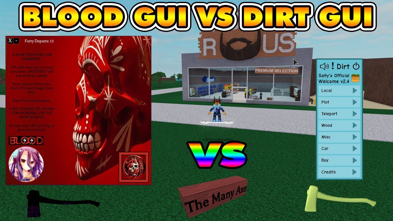 Blood Gui Vs Dirt Gui Which One Is Better Lumber Tycoon 2