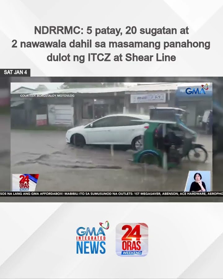 NDRRMC: 5 patay, 20 sugatan at 2 nawawala dahil sa masamang panahong dulot ng... | 24 Oras Weekend