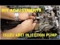 ISUZU 4BE1 (eagle) DIY Injection pump fuel delivery adjustment.