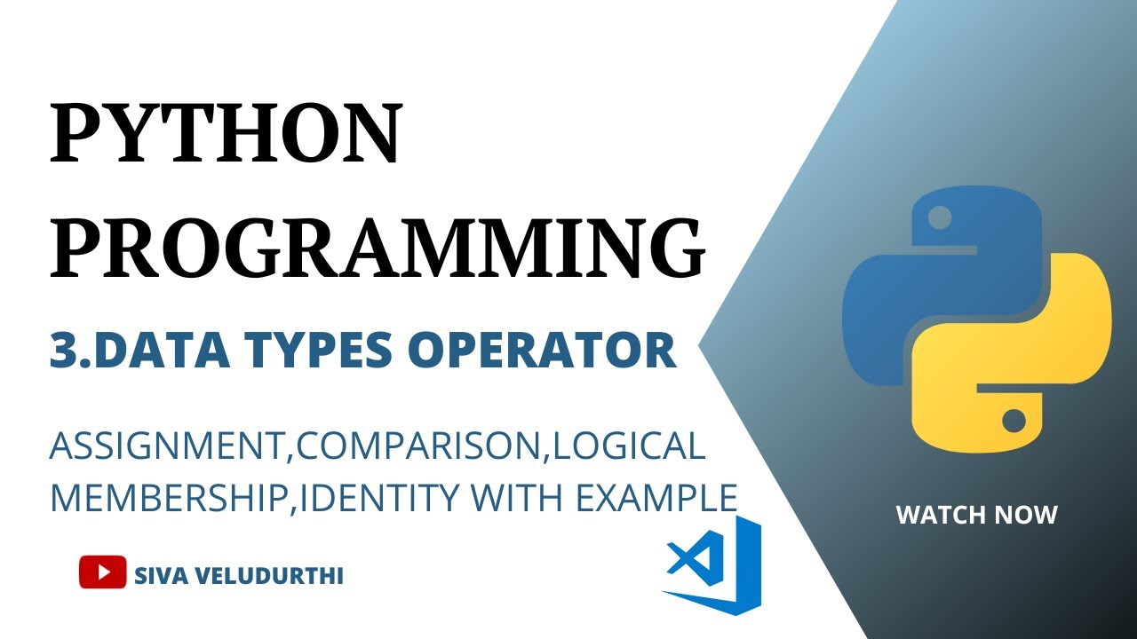 Python datatypes operator - YouTube