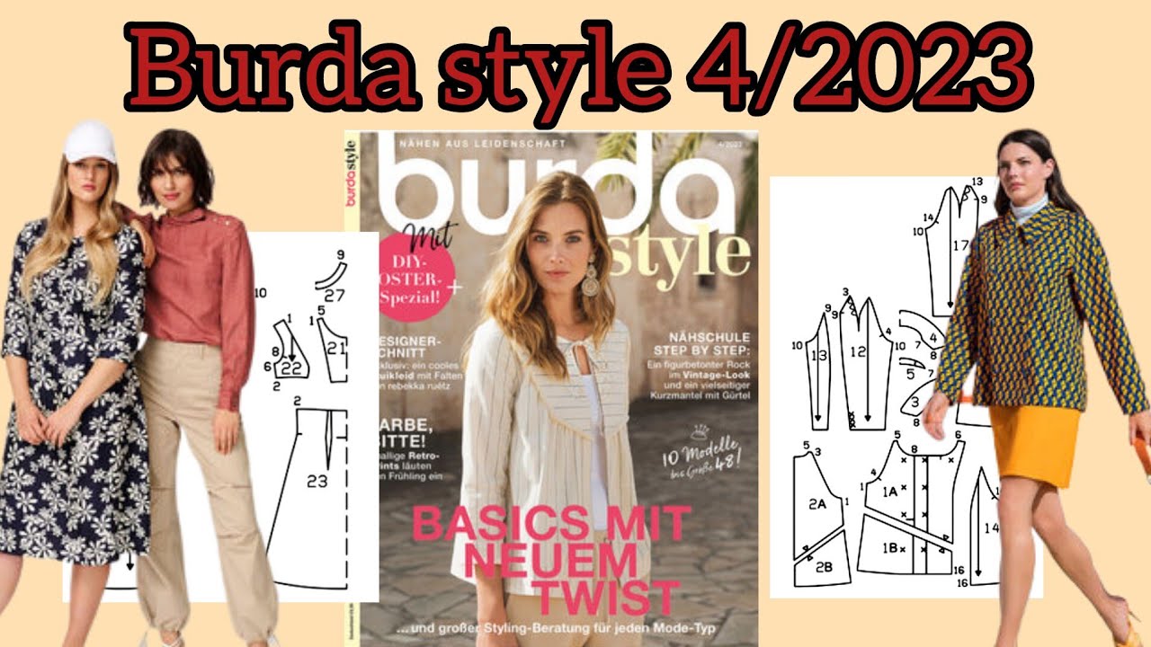 Burda style 4/2023 ,full preview and complete line drawings 👌🏼 