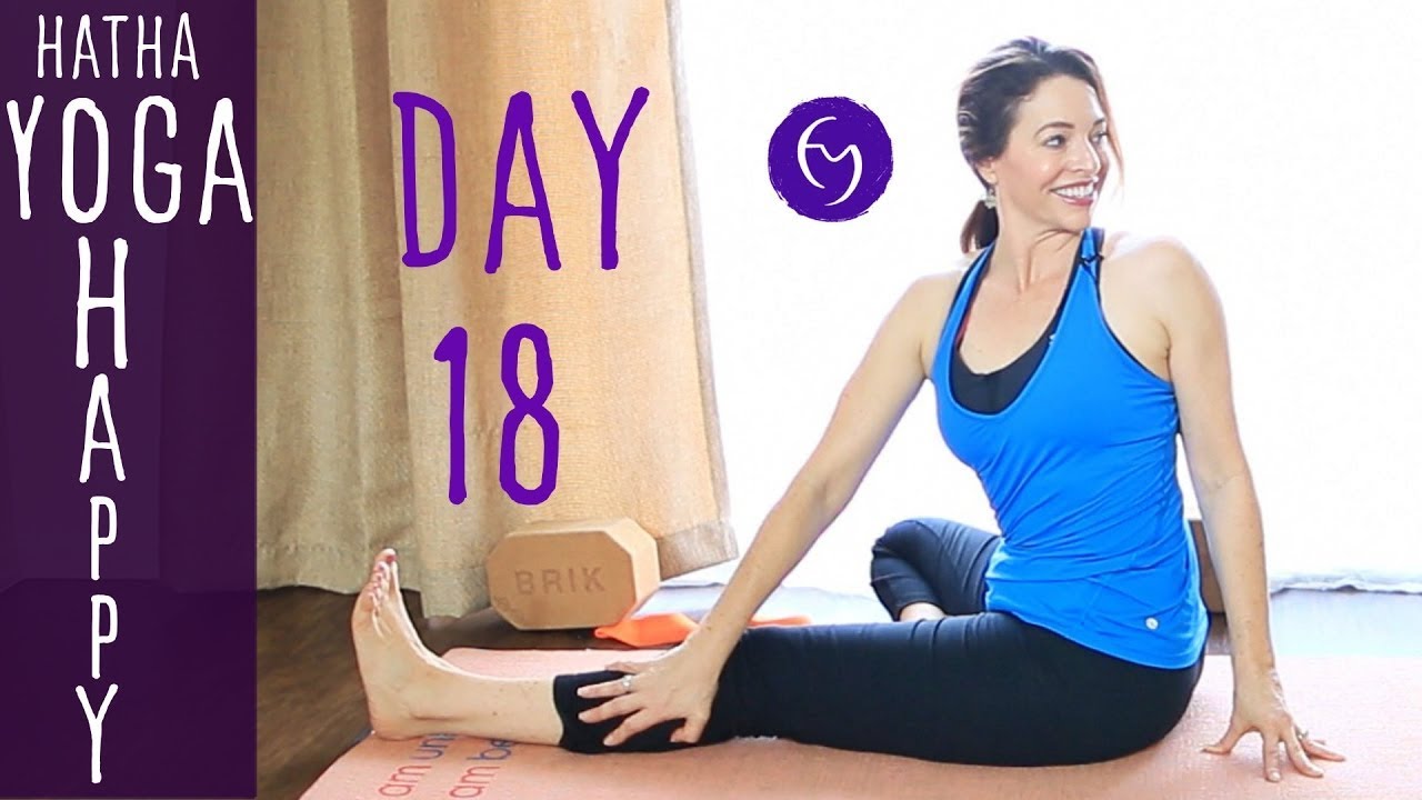 ⁣30 Minute Hatha Yoga Happiness: Hug it Out! Day 18 | Fightmaster Yoga Videos