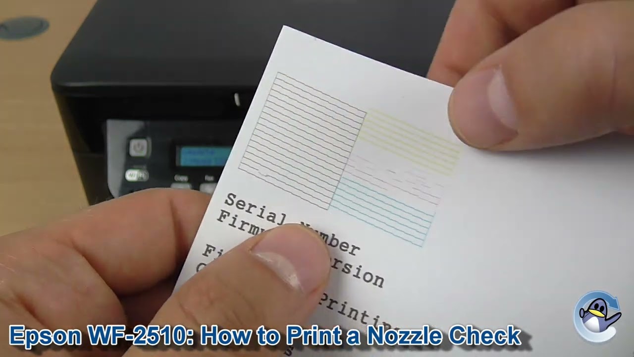 grå salut Admin Epson WorkForce WF 2510WF: How to Print a Nozzle Check Test Page - YouTube