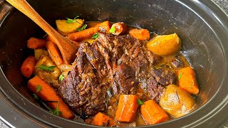 5 Stars EVERY TIME Slow Cooker BEEF POT ROAST Recipe Super Flavorful and Tender