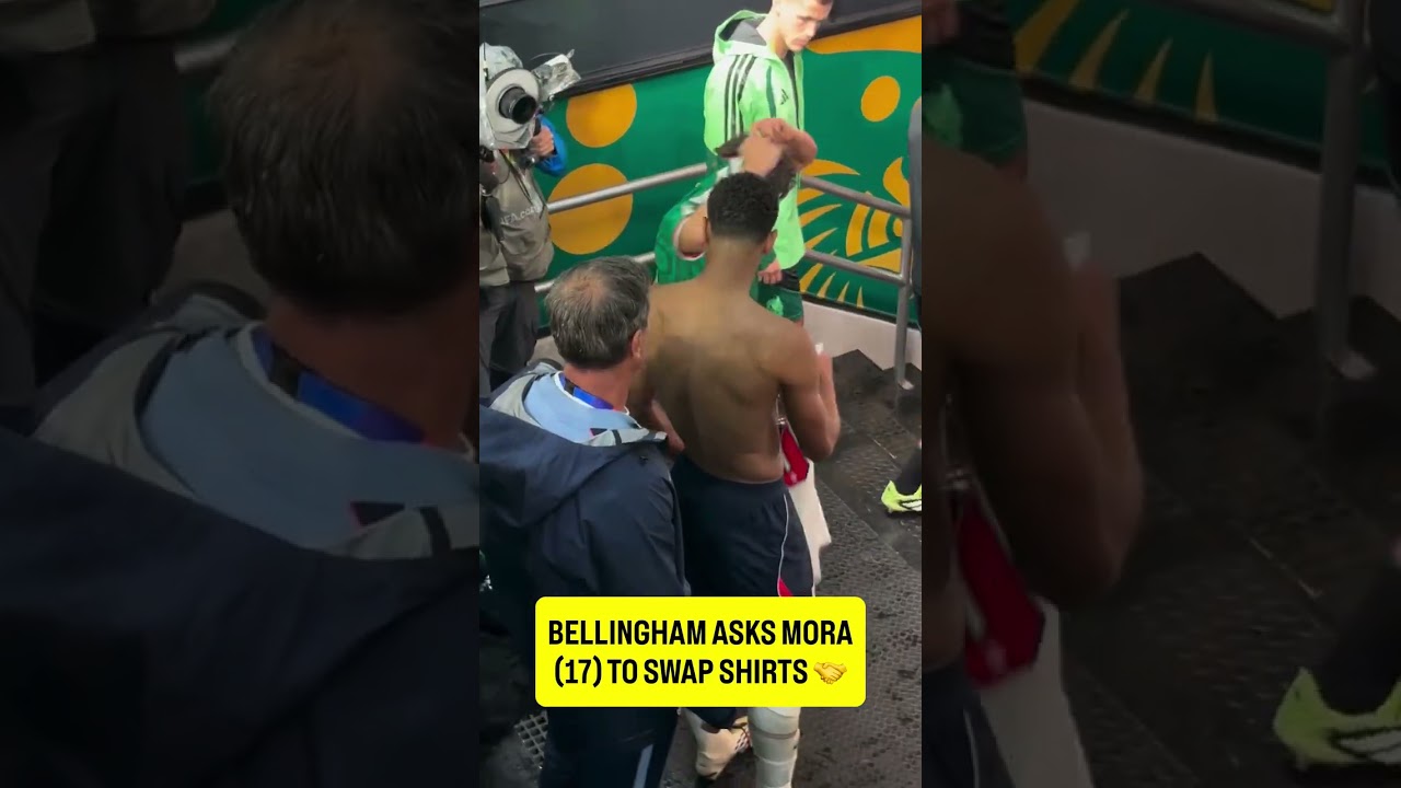 Jude Bellingham walked over to 17-year-old Gilberto Mora and asked to swap shirts #Bellingham #Mora