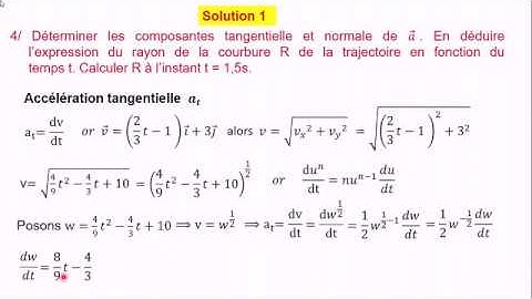 Exercices corrigés (cinématique) partie 1
