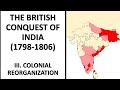 The British Conquest of India (1798-1806) III. Colonial Reorganization