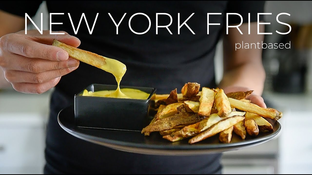 YES!!  CRISPY BAKED NEW YORK FRIES INSPIRED + CHEESE SAUCE RECIPE AT HOME!