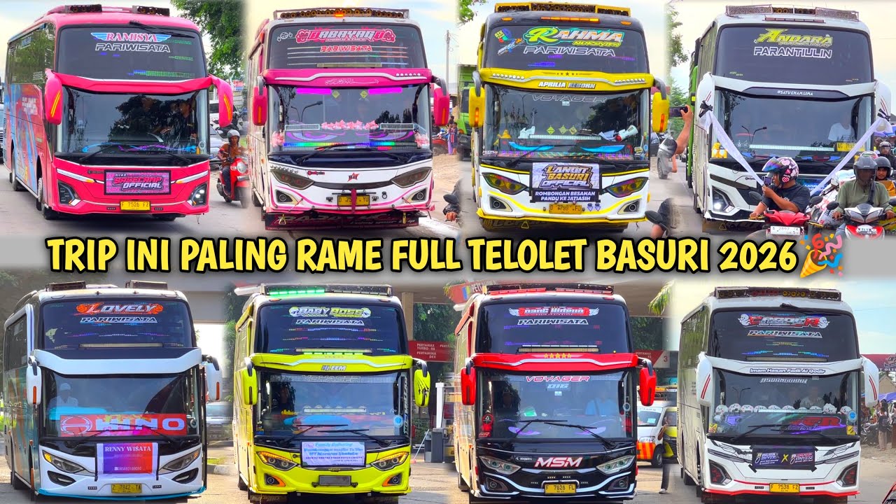 RAME FULL BUS TELOLET BASURI🥳 Hunting Bus Trip Anyer Di Pusat Oleh Oleh CM7👏