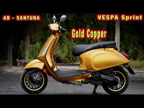 Vespa Màu Gold - Lên mẫu màu Gold Copper ( Vàng Đồng ) cho em trai Vespa Sprint - Mr.Ken6789