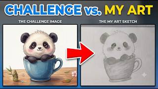 Can I Sketch This Cute Panda Challenge Image? | Pencil Drawing Tutorial for Beginners screenshot 1