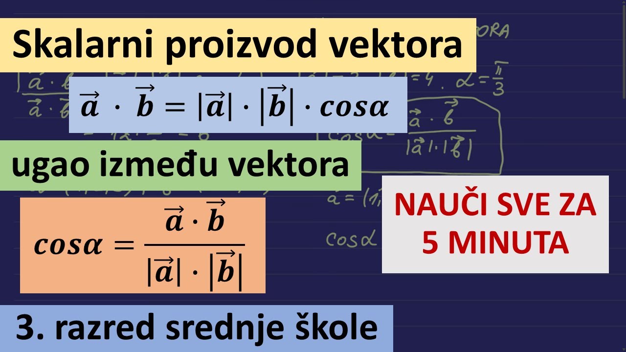 Kako naći skalarni proizvod vektora i ugao između vektora. Nauči za 5 minuta