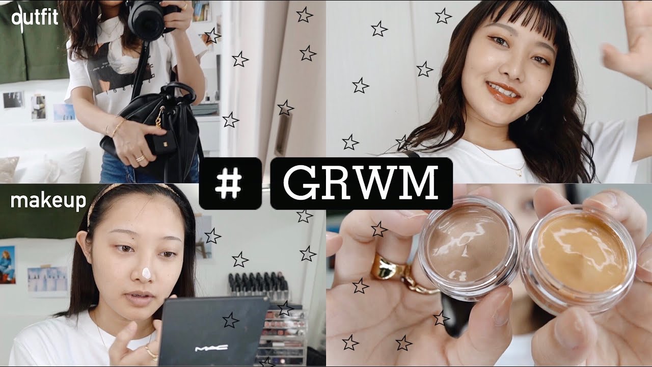 【GRWM】メイク、ヘア、コーデ紹介！新しいコスメでオレンジメイク❤︎