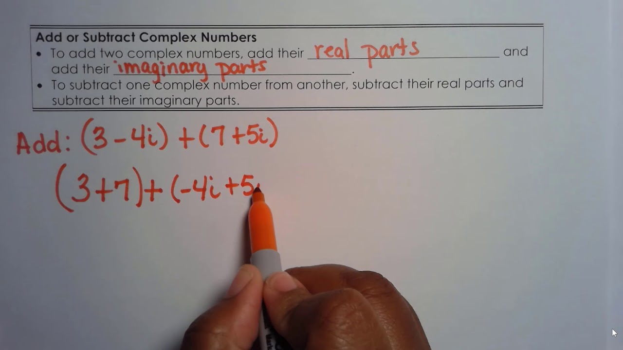 Complex Numbers: Adding and Subtracting (Part 2) - YouTube
