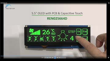 [REN025664D-CTP] Raystar 5.5" 256x64 COF Capacitive Touch OLED Display with PCB + Frame