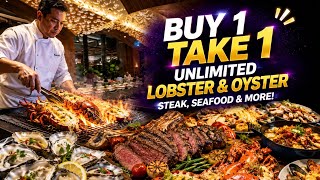 BUY 1 TAKE 1?! 😱 UNLIMITED LOBSTER, OYSTER & STEAK ALL YOU CAN EAT! 🔥