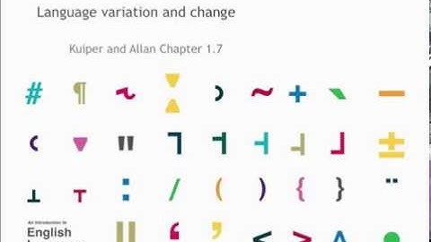 Chapter 1.1.7: Language variation and change - Kuiper and Allan