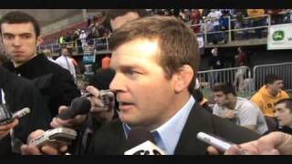Information Iowa coach Tom Brands talks about his team's performance Sunday at the National Duals Update