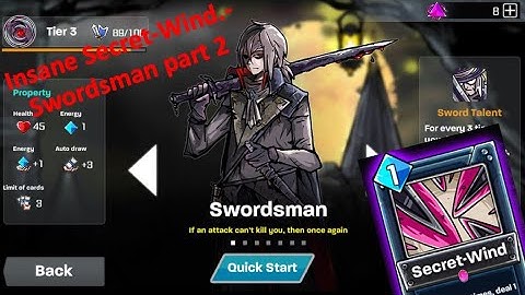 Insane Secret-Wind.-Swordsman part 2 || Lophis Roguelike-Card RPG game, Darkest Dungeon