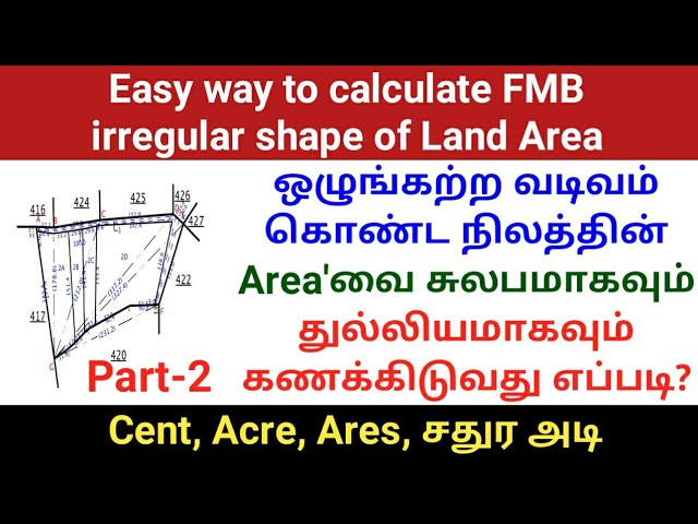 How to Calculate Land Area from FMB Sketch Online in Tamil  Sq  FeetCentAcresAres  GobiMuthu  YouTube
