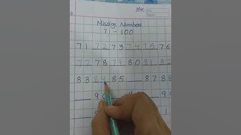 Missing numbers 71 to 100