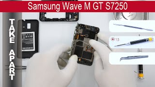 How to disassemble 📱 Samsung Wave M S7250, Take Apart, Tutorial