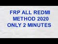 All redmi bypass  frp  2020 only 2 minutes