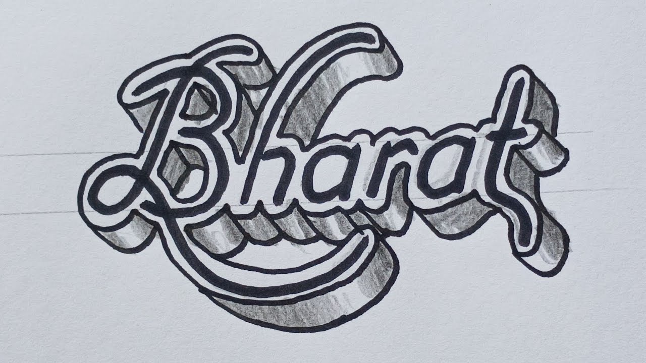 3d Drawing Calligraphy Name For Beginners / How To Draw Art On Paper Step By Step 27