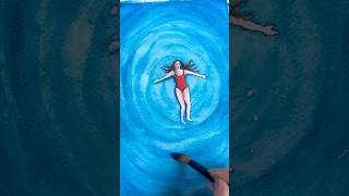 The Secret Behind a Clean Background 🌊 #watercolor #watercolortutorial #painting