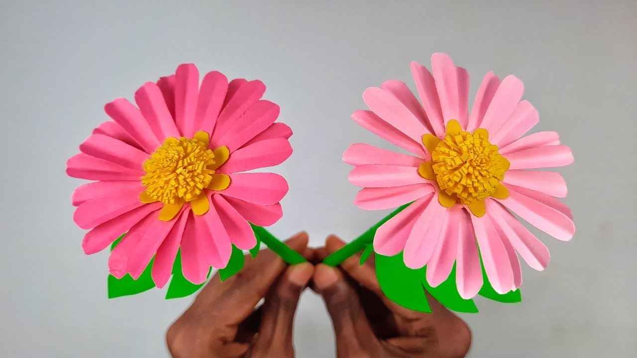 How To Make Easy Stick Paper Flower Beautiful Paper Stick Flower