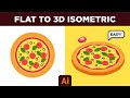 HOW TO CREATE a 3D Isometric Vector Pizza in Adobe Illustrator (HD)