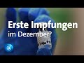 Impfstoff-Zulassung vor Weihnachten als Ziel