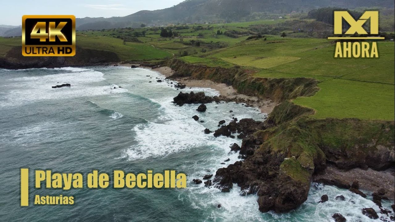 PLAYA DE BECIELLA (CARAVIA - ASTURIAS) A VISTA DE DRON [4K]