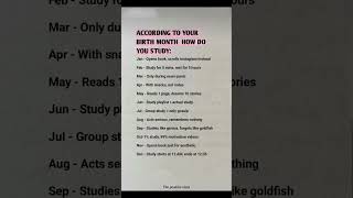 Your Study Habits Based On Birth Month 📚 Which One Are You?