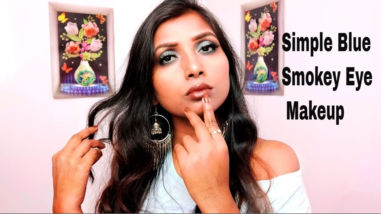 Step by step Simple Blue Smokey Eyes Makeup tutorial l Smokey Eyes ...