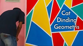 How to Paint Geometric Wall | Cat tembok motif geometris di kamar kost - Tutorial