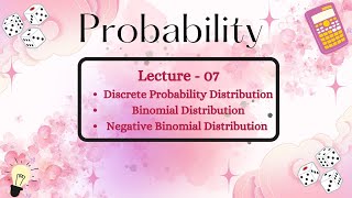 Probability | Binomial Distribution & Negative Binomial Distribution | Exercise Ques | Sem 1 | DU