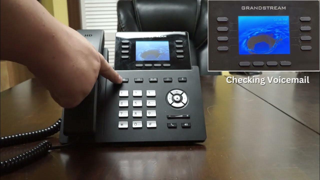 How to check voicemail on a grandstream grp2624 desktop phone hosted by