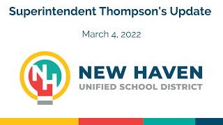 Superintendent Thompson's Video Update 3/4/22