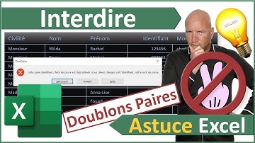 Interdire la saisie de doublons sur les paires avec Excel