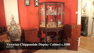 Antique Victorian Chippendale Display Cabinet c.1880