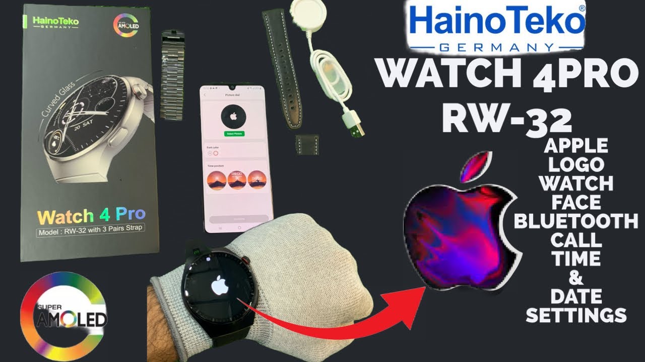 APPLE LOGO SETTING |HAINO TEKO WATCH 4PRO RW32 TIME & DATE SETTINGS ...